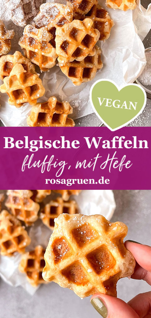 fluffige vegane Belgische Waffeln mit Hefe