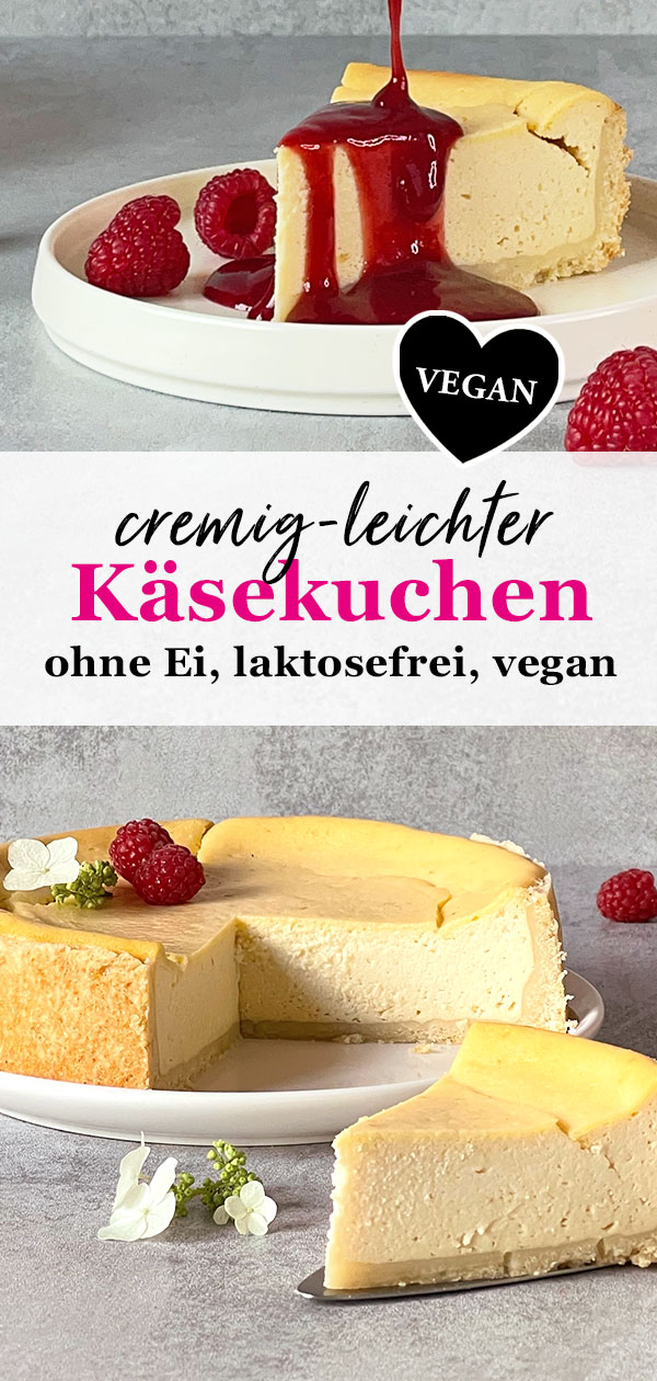 veganer Käsekuchen - Quarkkuchen. Einfaches Rezept, cremig-leicht, ohne Ei und laktosefrei